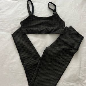 Alo Yoga Gingham Bra and Legging Set